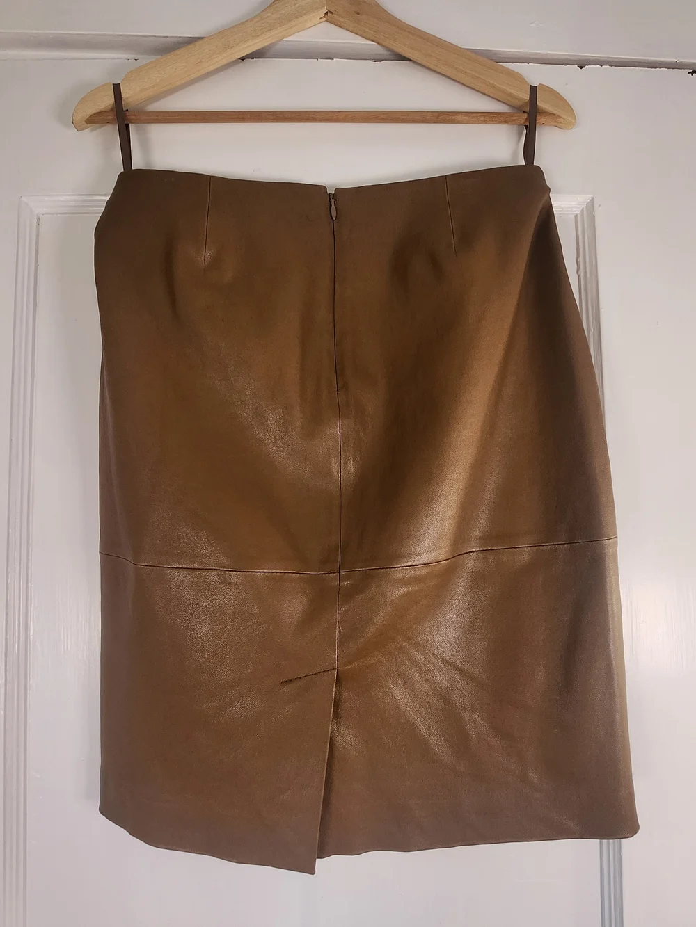 Talbots Lambskin Cognac Leather Pencil Skirt 4P